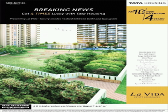 Book Homes at Tata La Vida by paying 10% and pay no EMI for next 4 years